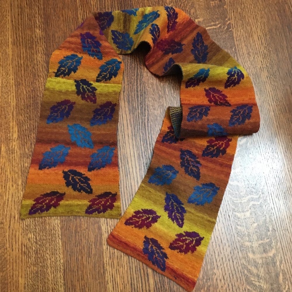 Multi Color Yarn Knit Scarf